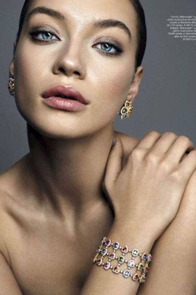 Carolina Bruma beauty editorial Harper's Bazaar Romania December 2017