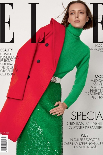 Tatiana cover and editoial ELLE Romania October 2023 Issue 